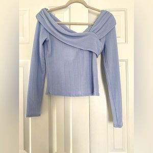 Off the shoulder spring sweater